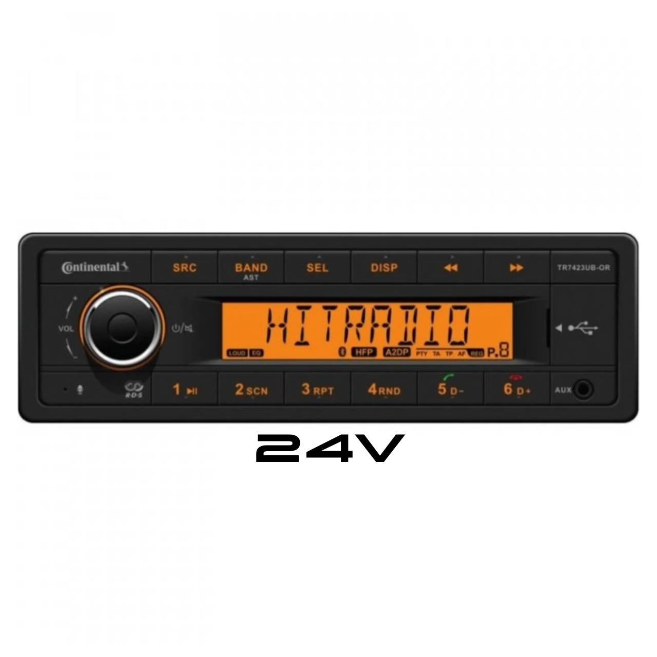 Radio/USB/MP3/WMA 24V Oranžové